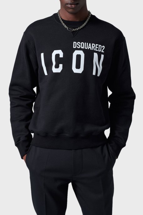 Dsquared2 Pamuklu Regular Fit Erkek Sweat S79GU0004 S25516 965 SİYAH-BEYAZ - 1