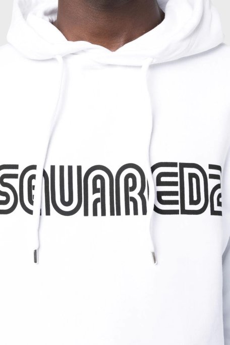 Dsquared2 Pamuklu Relaxed Fit Kapüşonlu Erkek Sweat S71GU0550 S25030 100 BEYAZ - 2