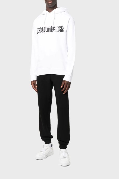 Dsquared2 Pamuklu Relaxed Fit Kapüşonlu Erkek Sweat S71GU0550 S25030 100 BEYAZ - 3