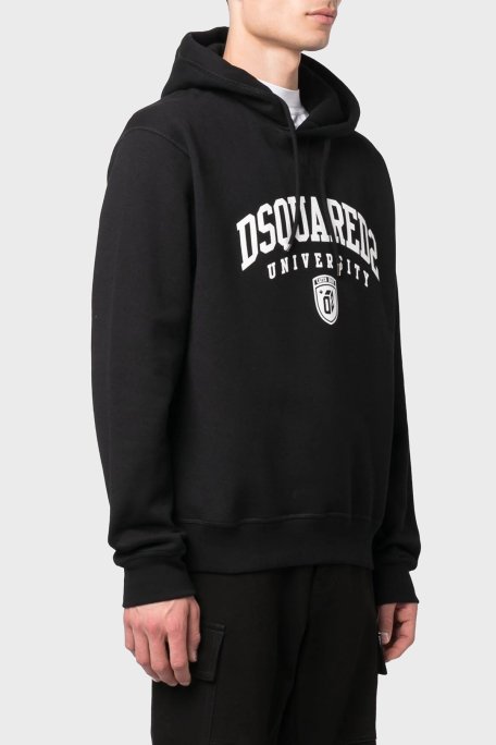 Dsquared2 Pamuklu Relaxed Fit Kapüşonlu Erkek Sweat S74GU0744 S25516 900 SİYAH - 1