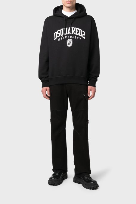 Dsquared2 Pamuklu Relaxed Fit Kapüşonlu Erkek Sweat S74GU0744 S25516 900 SİYAH - 2