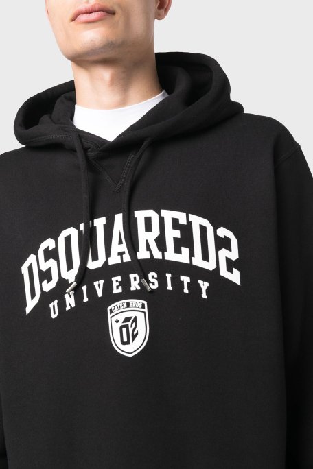 Dsquared2 Pamuklu Relaxed Fit Kapüşonlu Erkek Sweat S74GU0744 S25516 900 SİYAH - 4