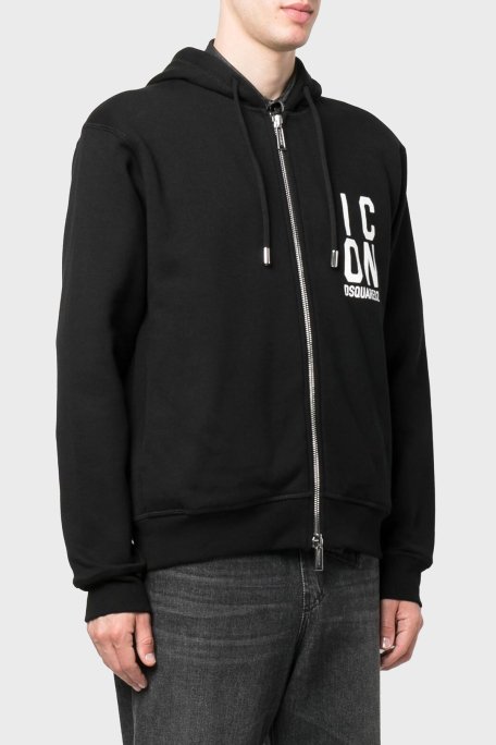 Dsquared2 Pamuklu Relaxed Fit Kapüşonlu Erkek Sweat S79HG0012 S25516 900 SİYAH - 1