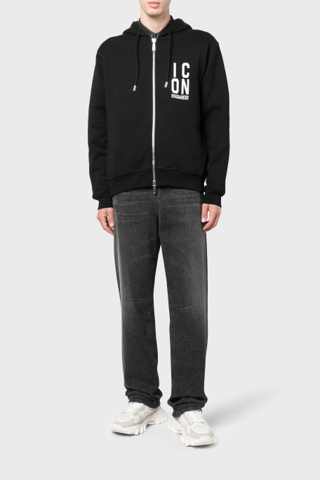 Dsquared2 Pamuklu Relaxed Fit Kapüşonlu Erkek Sweat S79HG0012 S25516 900 SİYAH - 2