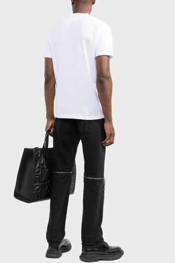 Dsquared2 Pamuklu Slim Fit Bisiklet Yaka Erkek T Shirt S79GC0010 S23009 997 BEYAZ - 3