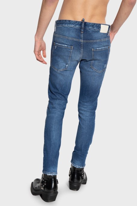 Dsquared2 Skater Streç Pamuklu Normal Bel Slim Fit Jeans Erkek Kot Pantolon S71LB1223 S30663 470 LACİVERT - 2
