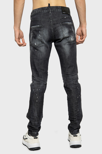 Dsquared2 Streç Pamuklu Regular Fit Dar Paça Cool Guy Jeans Erkek Kot Pantolon S74LB1203 S30357 900 SİYAH - 2