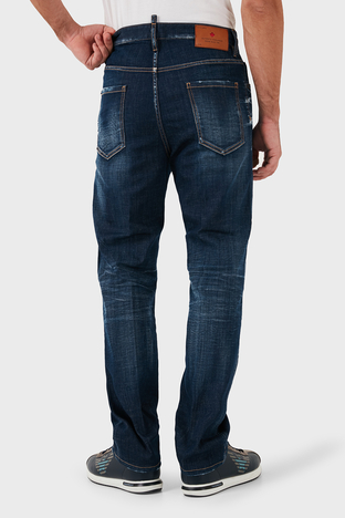 Dsquared2 - Dsquared2 Streç Pamuklu Regular Fit Normal Bel Boru Paça Jeans Erkek Kot Pantolon S74LB1422 S30342 470 LACİVERT (1)