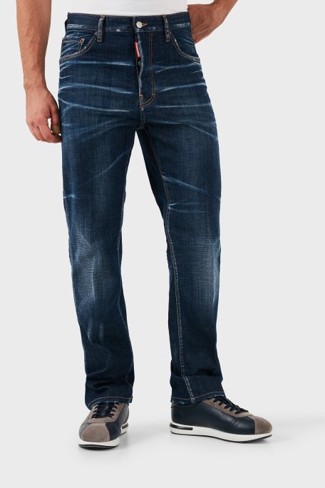 Dsquared2 Streç Pamuklu Regular Fit Normal Bel Boru Paça Jeans Erkek Kot Pantolon S74LB1422 S30342 470 LACİVERT - 7
