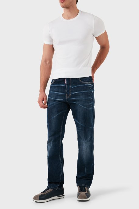 Dsquared2 Streç Pamuklu Regular Fit Normal Bel Boru Paça Jeans Erkek Kot Pantolon S74LB1422 S30342 470 LACİVERT - 9