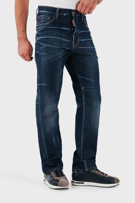 Dsquared2 Streç Pamuklu Regular Fit Normal Bel Boru Paça Jeans Erkek Kot Pantolon S74LB1422 S30342 470 LACİVERT - 11