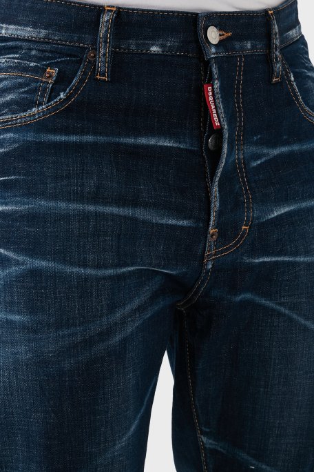Dsquared2 Streç Pamuklu Regular Fit Normal Bel Boru Paça Jeans Erkek Kot Pantolon S74LB1422 S30342 470 LACİVERT - 12