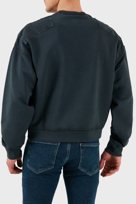 Dsquared2 Streç Pamuklu Regular Fit Zımba Detaylı Bisiklet Yaka Erkek Sweat S74GU0752 S25539 814 ANTRASİT - 3