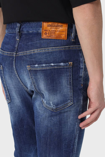 Dsquared2 Streç Pamuklu Skinny Fit Jeans Erkek Kot Pantolon S71LB1357 S30872 470 LACİVERT - 3