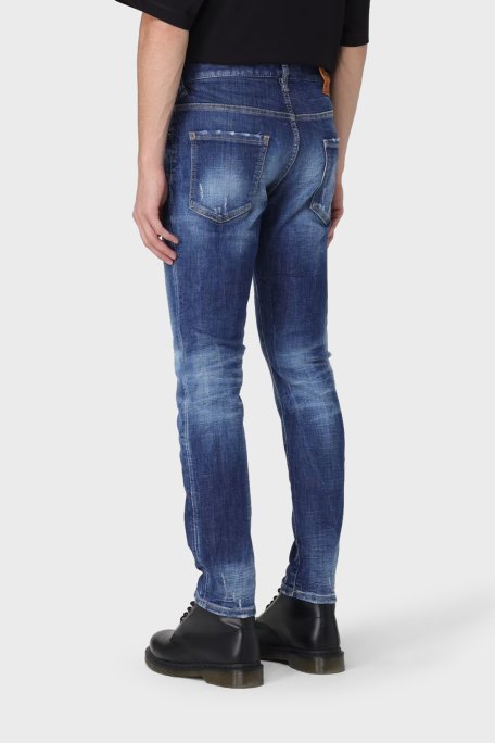Dsquared2 Streç Pamuklu Skinny Fit Jeans Erkek Kot Pantolon S71LB1357 S30872 470 LACİVERT - 2