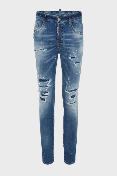 Dsquared2 Streç Pamuklu Skinny Fit Jeans Erkek Kot Pantolon S71LB1362 S30789 470 LACİVERT - 5
