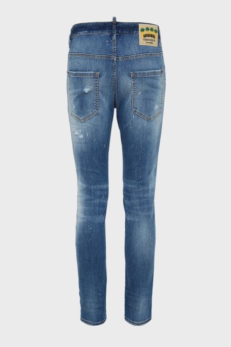 Dsquared2 Streç Pamuklu Skinny Fit Jeans Erkek Kot Pantolon S71LB1362 S30789 470 LACİVERT - 6