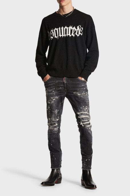 Dsquared2 Streç Pamuklu Skinny Fit Jeans Erkek Kot Pantolon S74LB1430 S30503 900 SİYAH - 1