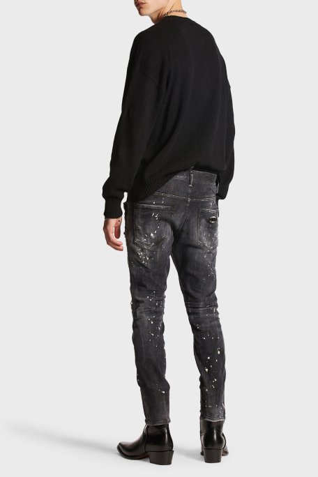Dsquared2 Streç Pamuklu Skinny Fit Jeans Erkek Kot Pantolon S74LB1430 S30503 900 SİYAH - 2
