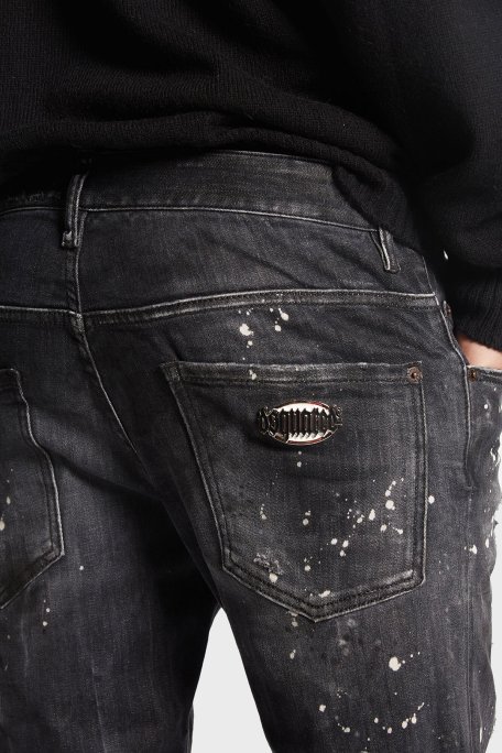 Dsquared2 Streç Pamuklu Skinny Fit Jeans Erkek Kot Pantolon S74LB1430 S30503 900 SİYAH - 4