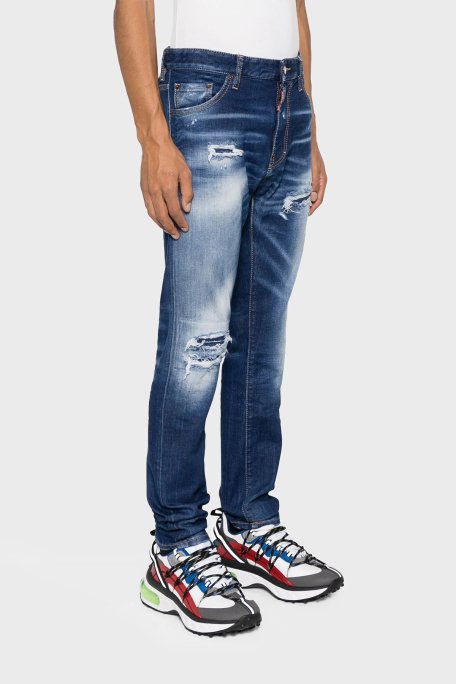 Dsquared2 Streç Pamuklu Skinny Fit Jeans Erkek Kot Pantolon S74LB1452 S30663 470 LACİVERT - 2