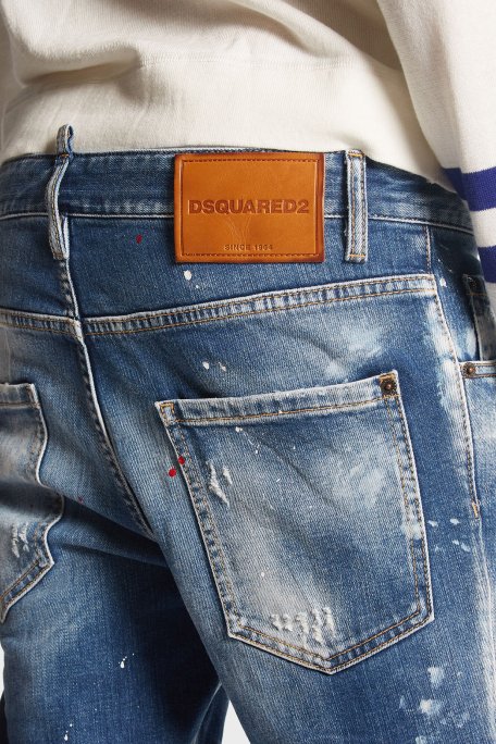 Dsquared2 Streç Pamuklu Skinny Fit Jeans Erkek Kot Pantolon S74LB1456 S30663 470 LACİVERT - 4