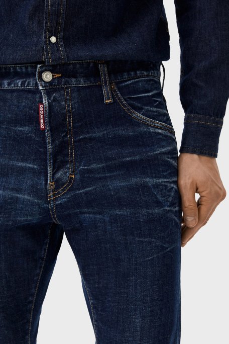 Dsquared2 Streç Pamuklu Skinny Fit Jeans Erkek Kot Pantolon S74LB1467 S30342 470 LACİVERT - 4