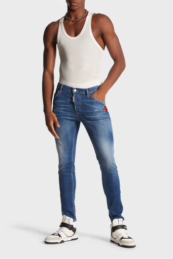 Dsquared2 Streç Pamuklu Skinny Fit Jeans Erkek Kot Pantolon S74LB1471 S30342 470 LACİVERT - 6