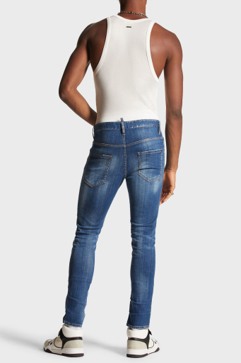 Dsquared2 Streç Pamuklu Skinny Fit Jeans Erkek Kot Pantolon S74LB1471 S30342 470 LACİVERT - 7