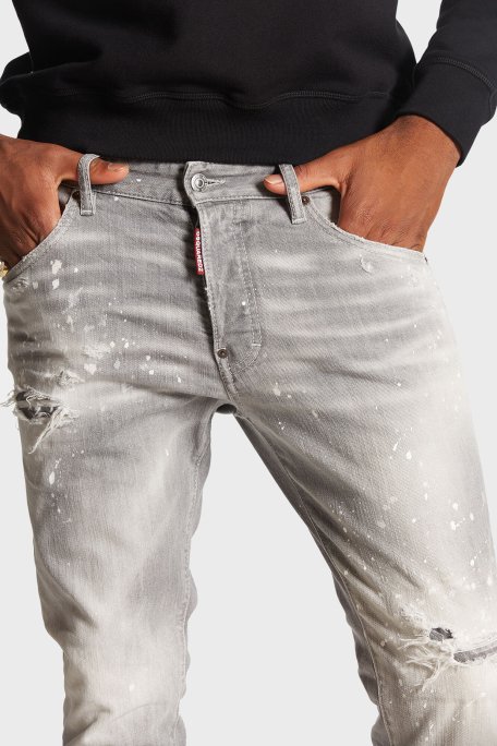 Dsquared2 Streç Pamuklu Skinny Fit Jeans Erkek Kot Pantolon S74LB1477 S30260 852 GRİ - 9