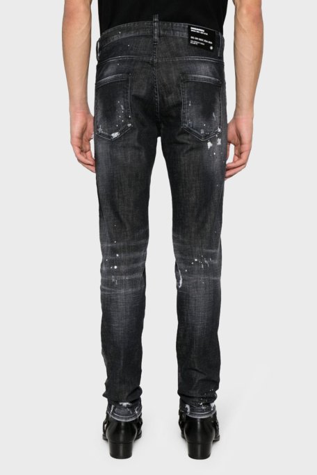 Dsquared2 Streç pamuklu Skinny Fit Jeans Erkek Kot Pantolon S74LB1480 S30357 900 SİYAH - 2