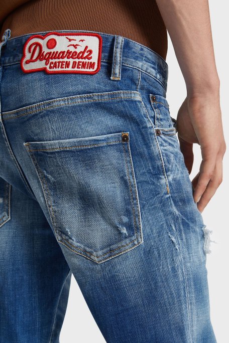 Dsquared2 Streç Pamuklu Skinny Fit Normal Bel Dar Paça Jeans Erkek Kot Pantolon S71LB1577 S30342 470 MAVİ - 4