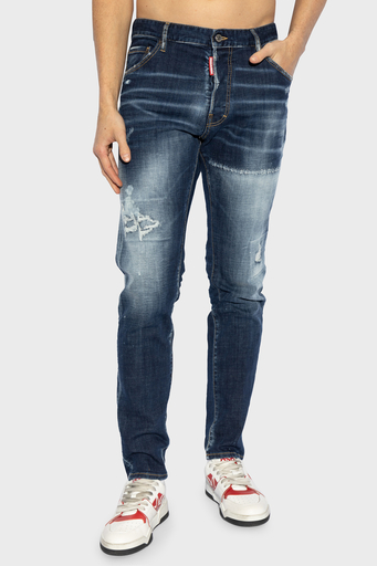 Dsquared2 Streç Pamuklu Skinny Fit Normal Bel Dar Paça Jeans Erkek Kot Pantolon S71LB1580 S30664 470 LACİVERT - 1
