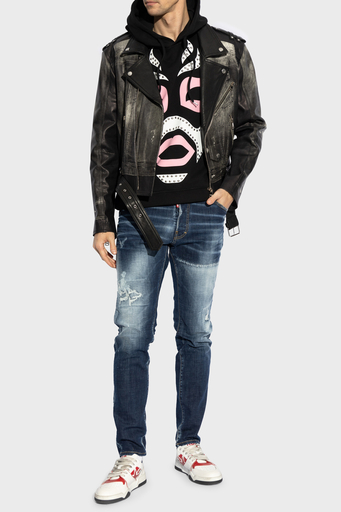 Dsquared2 Streç Pamuklu Skinny Fit Normal Bel Dar Paça Jeans Erkek Kot Pantolon S71LB1580 S30664 470 LACİVERT - 2