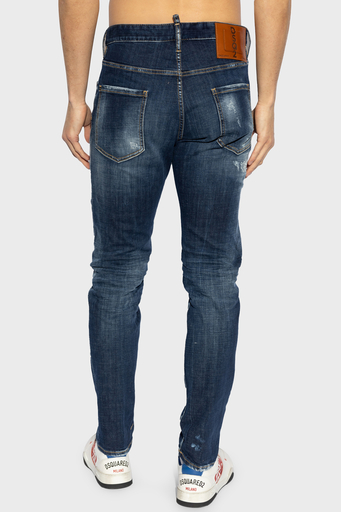Dsquared2 Streç Pamuklu Skinny Fit Normal Bel Dar Paça Jeans Erkek Kot Pantolon S71LB1580 S30664 470 LACİVERT - 3