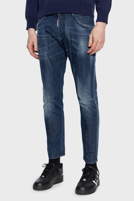 Dsquared2 Streç Pamuklu Skinny Fit Normal Bel Dar Paça Jeans Erkek Kot Pantolon S71LB1592 S30342 470 LACİVERT - 1
