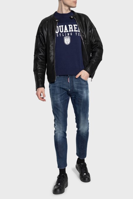 Dsquared2 Streç Pamuklu Skinny Fit Normal Bel Dar Paça Jeans Erkek Kot Pantolon S71LB1592 S30342 470 LACİVERT - 2