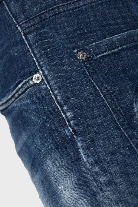 Dsquared2 Streç Pamuklu Skinny Fit Normal Bel Dar Paça Jeans Erkek Kot Pantolon S71LB1592 S30342 470 LACİVERT - 4