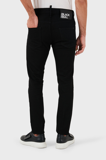 Dsquared2 Streç Pamuklu Slim Fit Dar Paça Jeans Erkek Kot Pantolon S71LB1350 S30564 900 SİYAH - 9