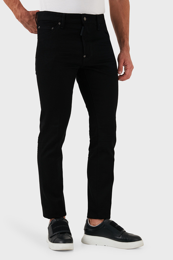 Dsquared2 Streç Pamuklu Slim Fit Dar Paça Jeans Erkek Kot Pantolon S71LB1350 S30564 900 SİYAH - 12
