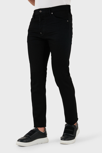 Dsquared2 Streç Pamuklu Slim Fit Dar Paça Jeans Erkek Kot Pantolon S71LB1350 S30564 900 SİYAH - 13