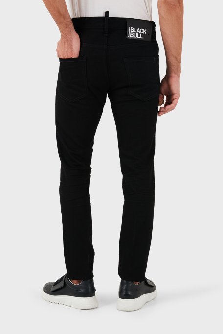 Dsquared2 Streç Pamuklu Slim Fit Dar Paça Jeans Erkek Kot Pantolon S71LB1350 S30564 900 SİYAH - 2
