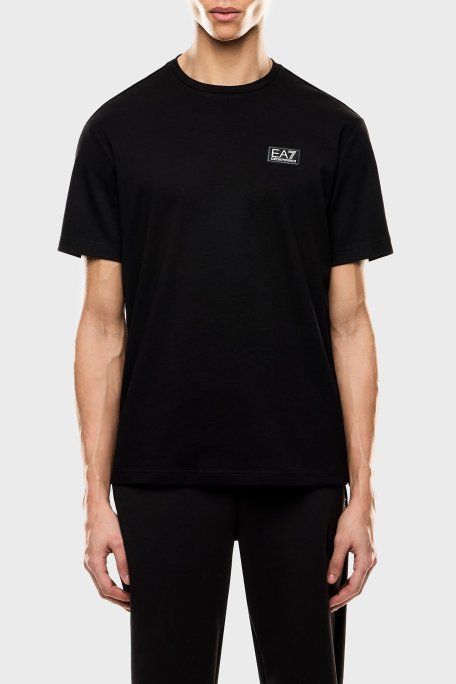 EA7 % 100 Pamuk Regular Fit Bisiklet Yaka Logolu Erkek T Shirt 7M000516 AF14616 UC001 SİYAH - 1