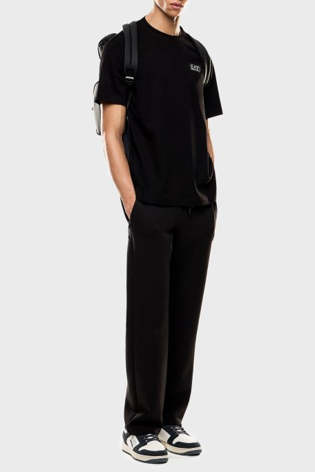 EA7 % 100 Pamuk Regular Fit Bisiklet Yaka Logolu Erkek T Shirt 7M000516 AF14616 UC001 SİYAH - 2