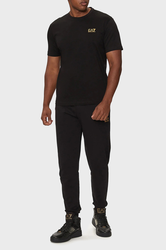 EA7 % 100 Pamuklu Bisiklet Yaka Erkek T Shirt 8NPT25 PJVPZ 0208 SİYAH - 2