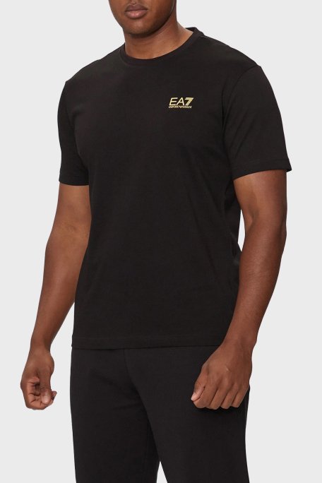 EA7 % 100 Pamuklu Bisiklet Yaka Erkek T Shirt 8NPT25 PJVPZ 0208 SİYAH - 1