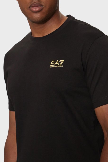 EA7 % 100 Pamuklu Bisiklet Yaka Erkek T Shirt 8NPT25 PJVPZ 0208 SİYAH - 2