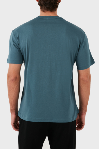 EA7 % 100 Pamuklu Bisiklet Yaka Regular Fit Erkek T Shirt 3DPT05 PJ02Z 1821 PETROL - 3