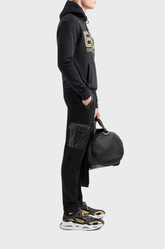 EA7 % 100 Pamuklu Regular Fit Kapüşonlu Erkek Sweat 3DPM64 PJSHZ 0208 SİYAH - 8
