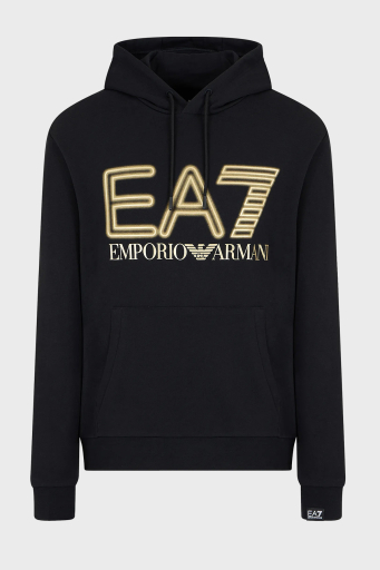 EA7 % 100 Pamuklu Regular Fit Kapüşonlu Erkek Sweat 3DPM64 PJSHZ 0208 SİYAH - 10